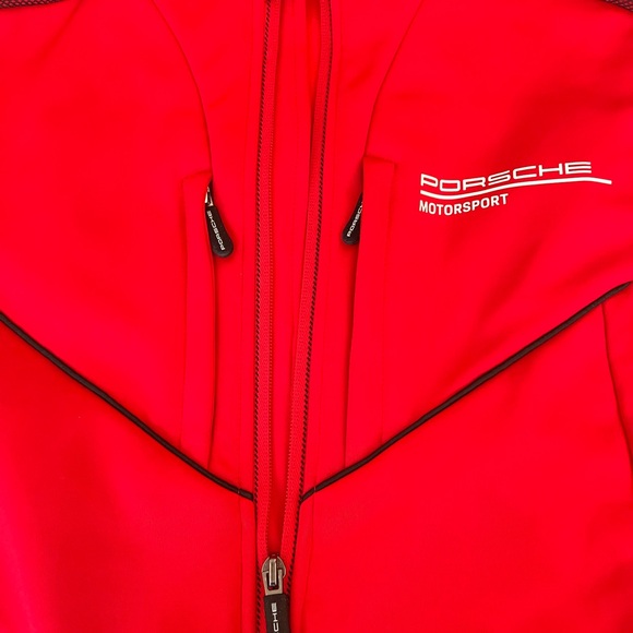 Porsche Motorsport Women's Softshell Red Jacket with black mesh - Picture 2 of 12